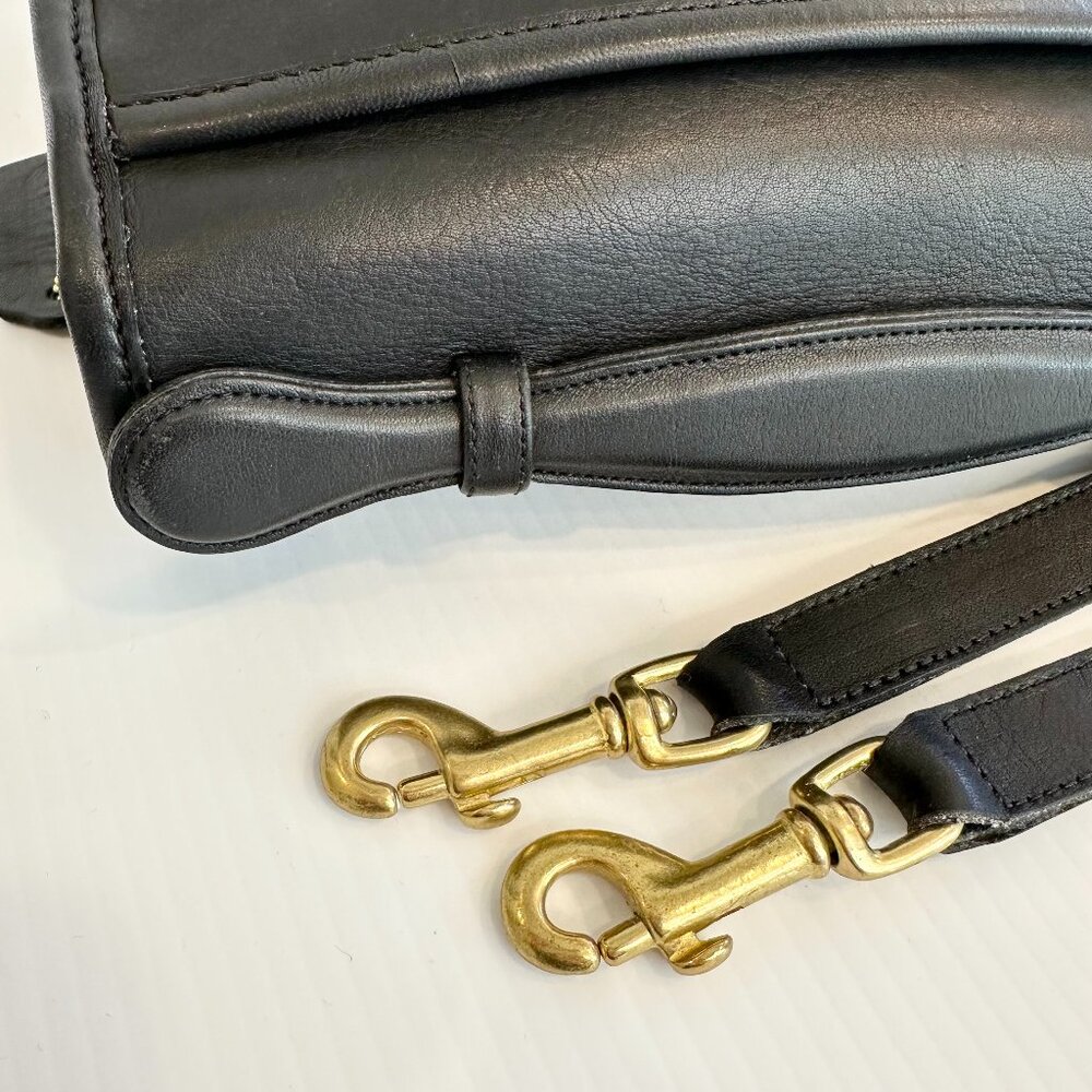 Vintage COACH Court Bag - EUC Black Leather with Brass Made pre-1994 in USA - Picture 11 of 16